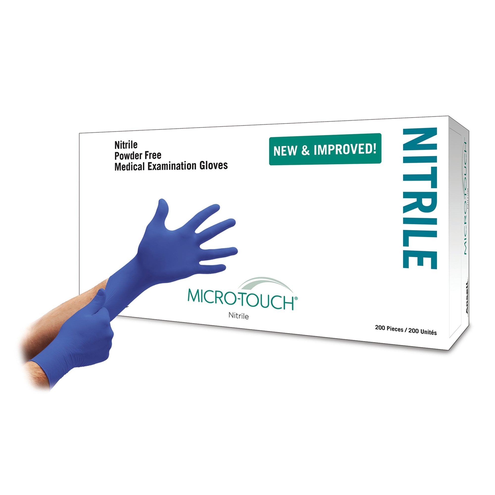 Ansell Perry 6034301 Micro-Touch Nitrile Exam Gloves Small Powder Free 200/Bx