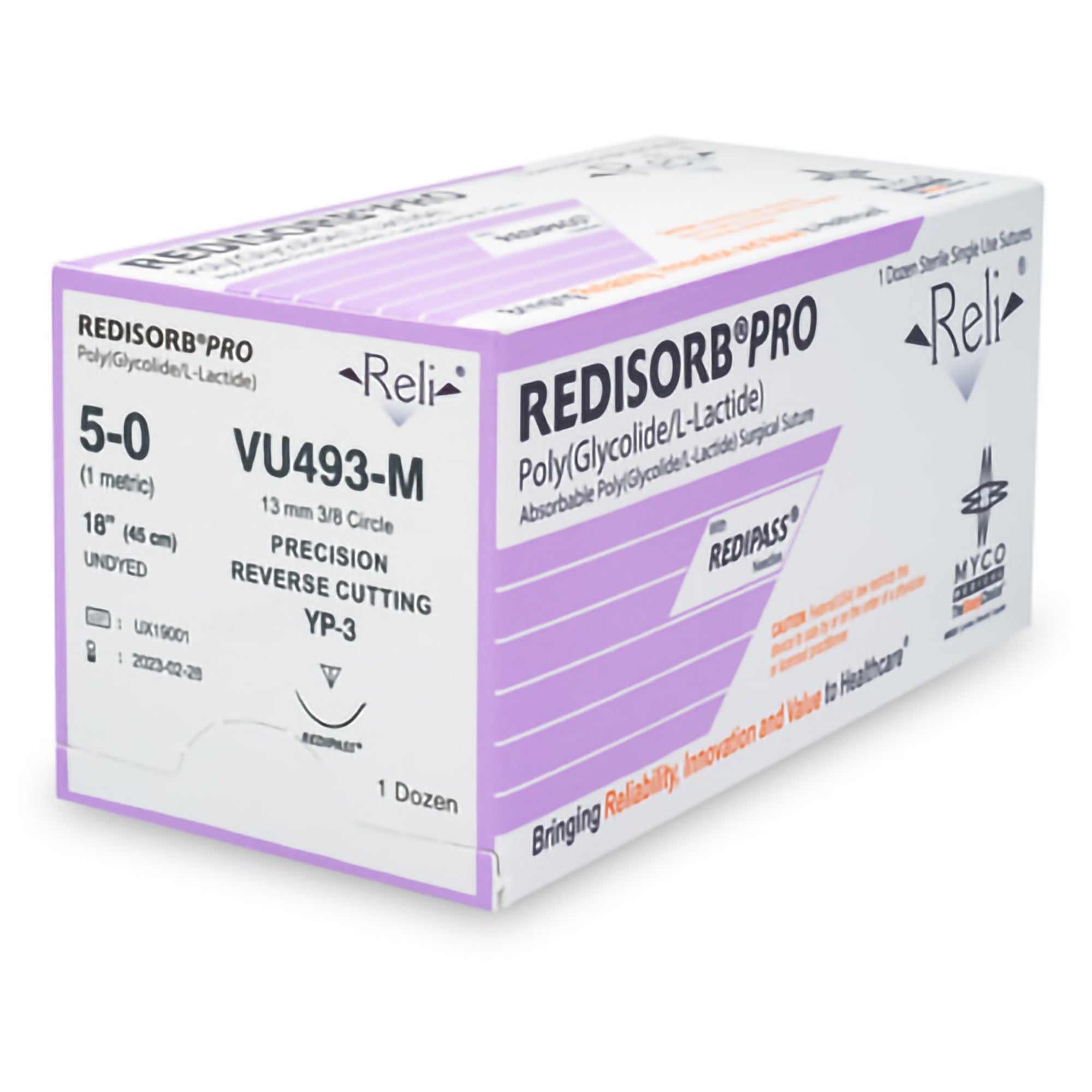 Myco Medical VU493 Reli Redisorb Undyed Braided Sutures 5-0 MP-3 18