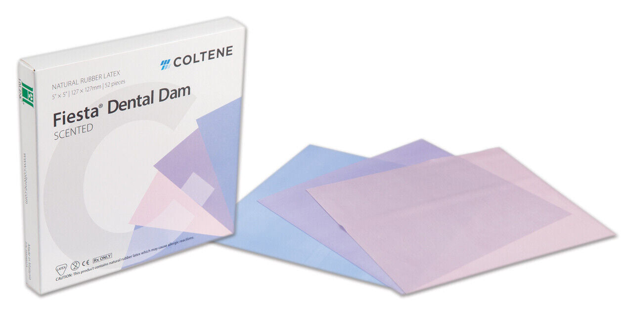 Coltene Whaledent 60034434 HySolate Fiesta Latex Dental Dams Assorted Thin 127