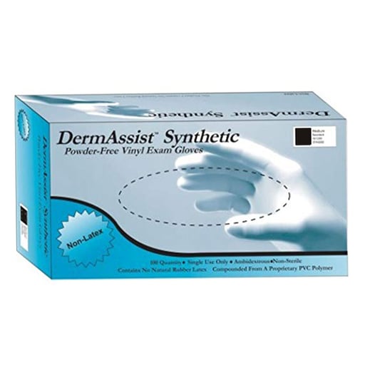 Innovative Healthcare 161300 Dermassist Exam Gloves Large Vinyl Non-Sterile Smooth 100/Bx