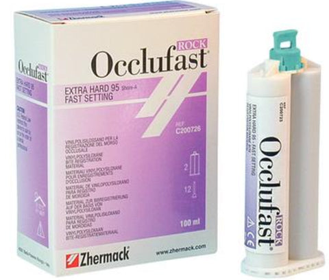 Zhermack C200726 Occlufast Rock Bite Registration Material Cartridges 2/Pk 50 mL EXP Feb 2025