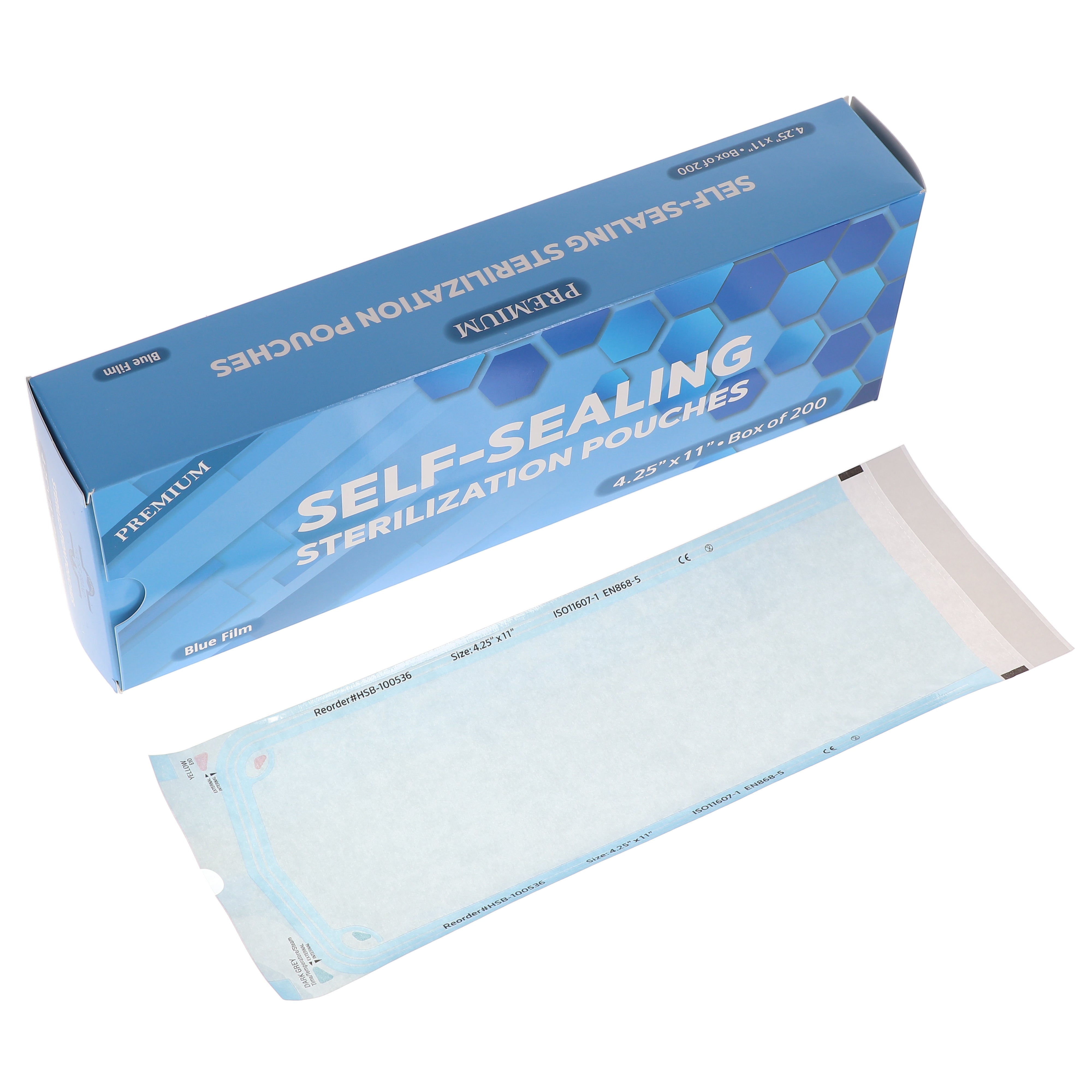 House Brand Dentistry 100536 HSB Self-Sealing Sterilization Pouches 4.25