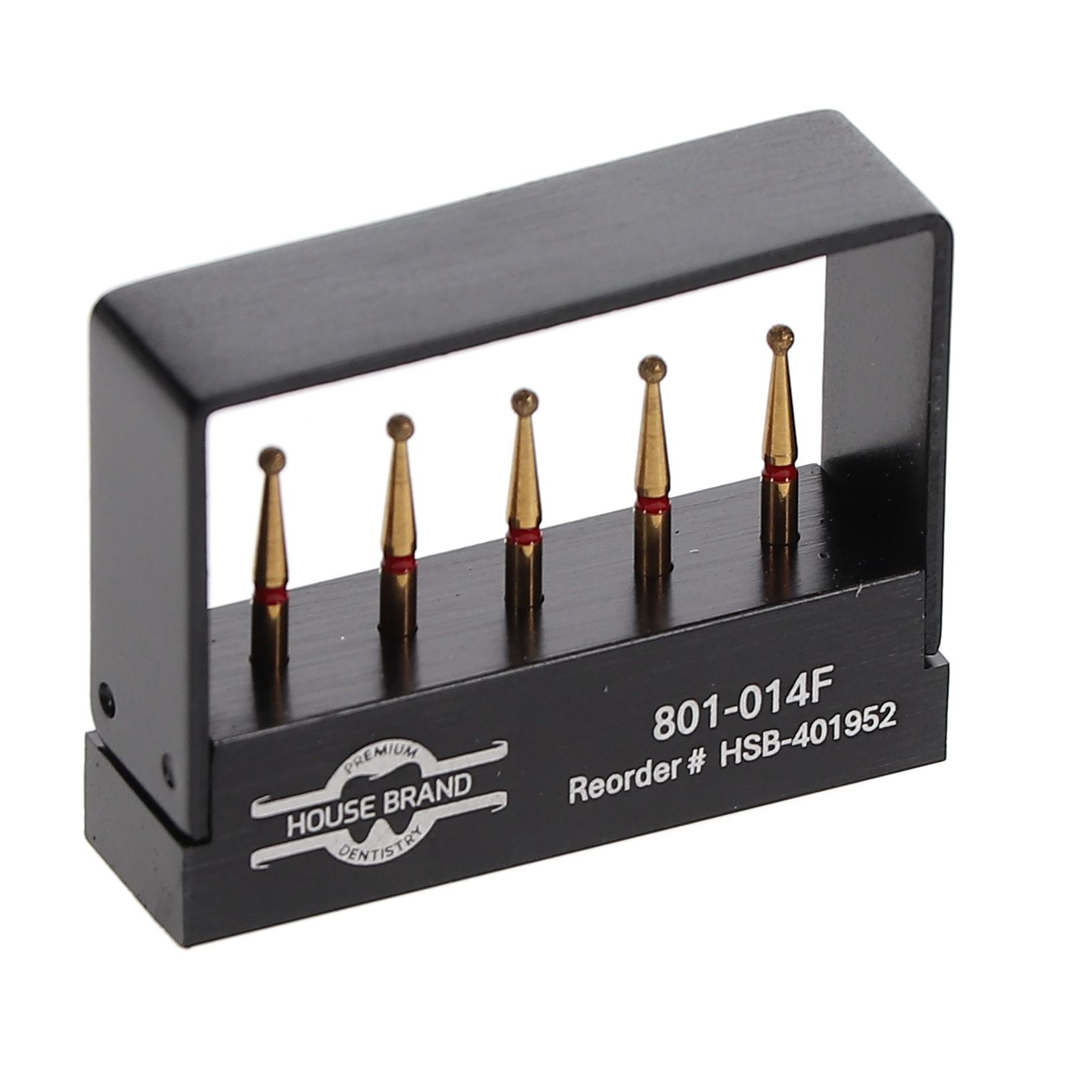 House Brand Dentistry 401952 HSB FG 801-014F Precision Zirconia Round Fine Grit Diamond Burs 5/Pk
