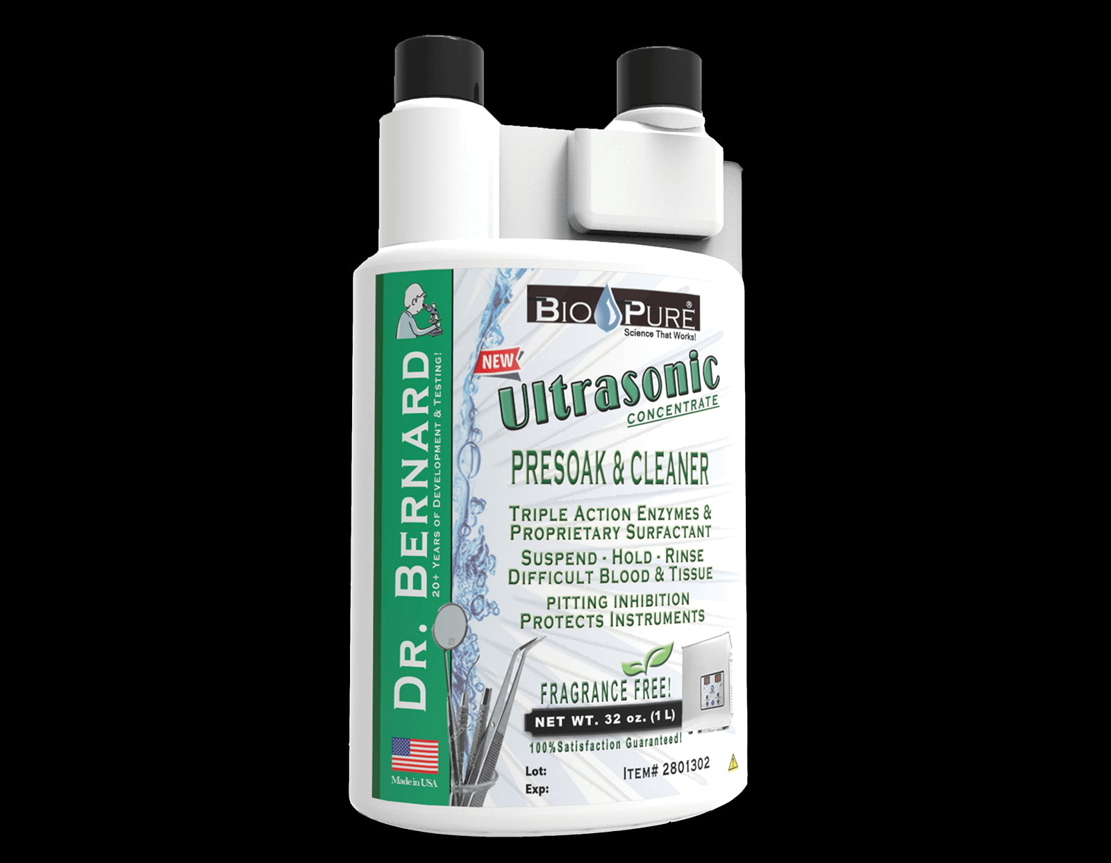 Sable 2801302 Ultrasonic Presoak & Cleaner Concentrate Fragrance Free 32 oz EXP Apr 2026