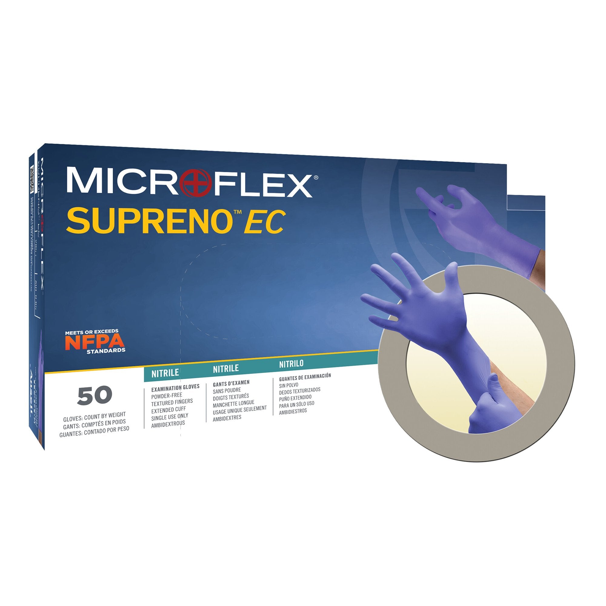 Microflex SEC-375-S Supreno EC Nitrile Gloves Small Powder Free 50/Bx