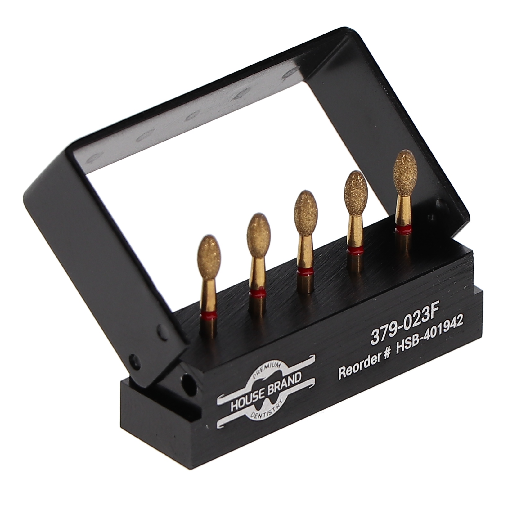 House Brand Dentistry 401942 HSB FG 379-023F Precision Zirconia Football Fine Grit Diamond Burs 5/Pk