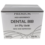 House Brand Dentistry 109231 HSB Dental Patient Bibs 3+1 Ply 13" X 18" White 500/Bx