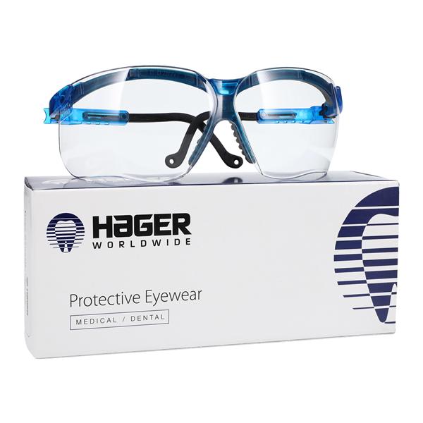 Hager 355816 Genesis Protective Eyewear Clear Lens Blue Frame