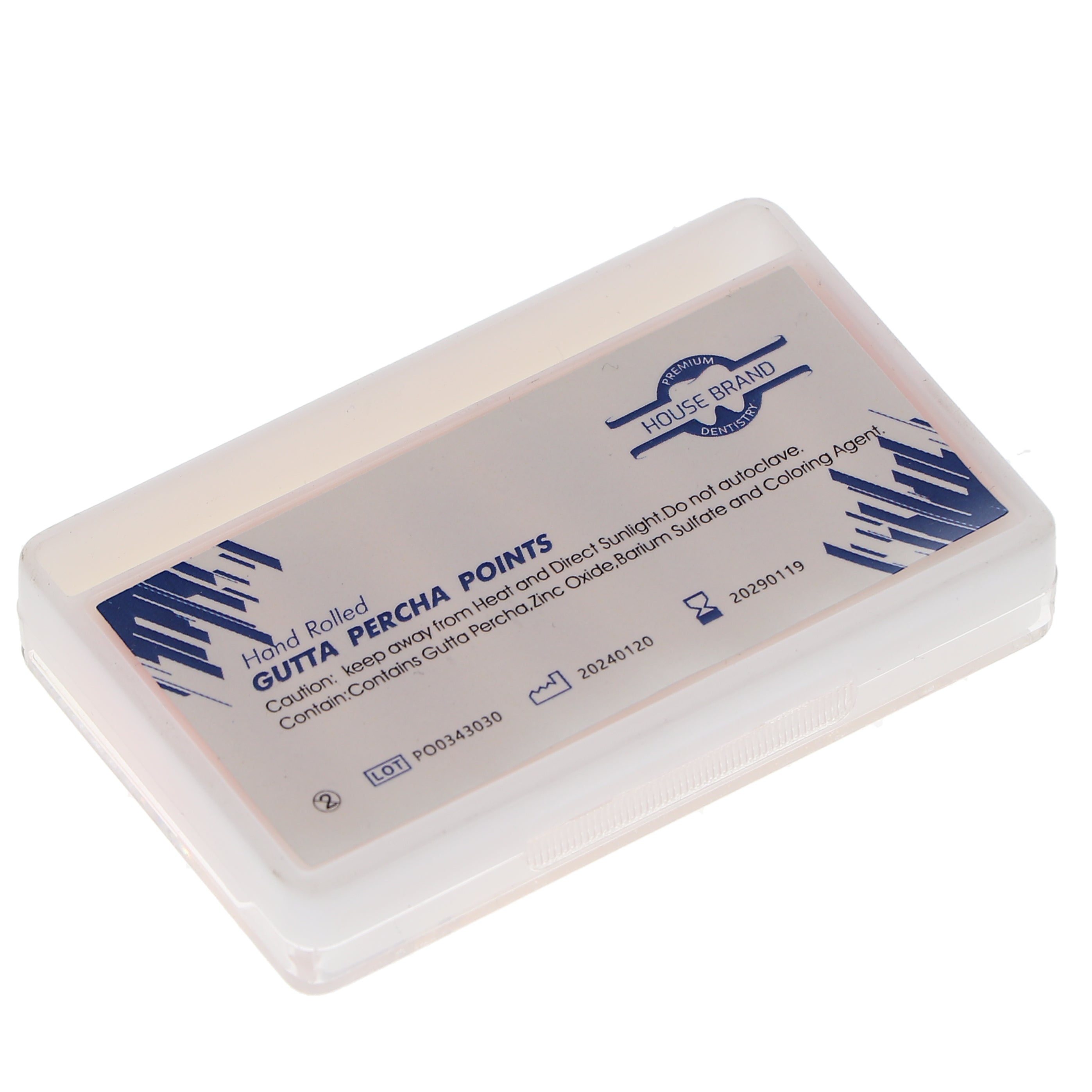 House Brand Dentistry 400817 HSB Gutta Percha Points .06 Tapered #20 60/Pk