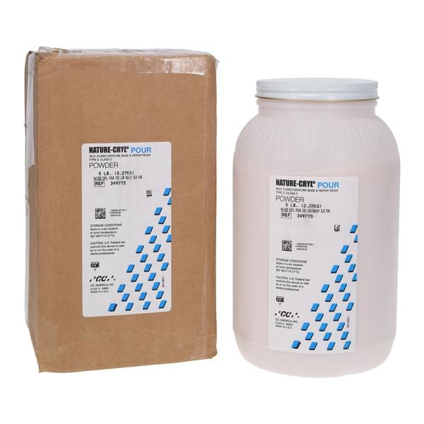 GC 349773 Nature-Cryl Pour COE-LOR Heavy Denture Base & Repair Resin Powder 5Lb
