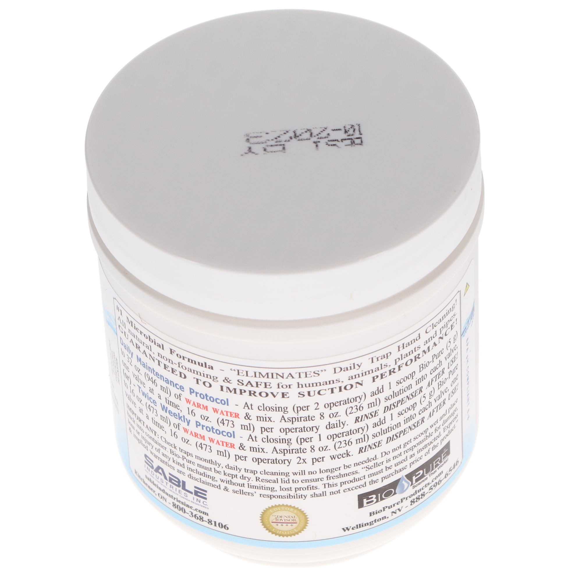 Sable 2801002 Bio-Pure eVac System Maintenance Cleaner Powder 14 oz