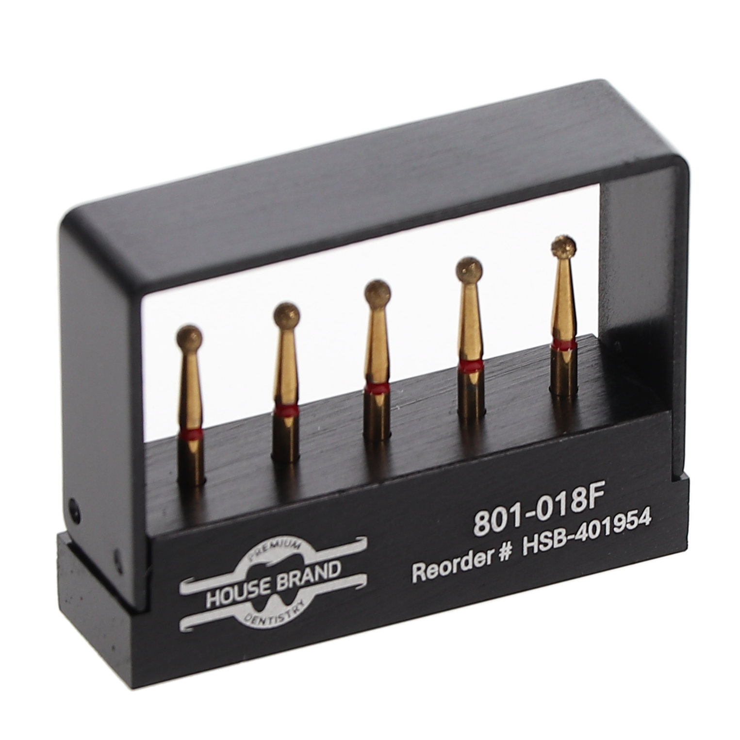 House Brand Dentistry 401954 HSB FG 801-018F Precision Zirconia Fine Grit Diamond Burs 5/Pk