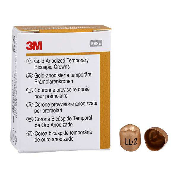 3M Solventum 940532 Unitek Crowns Gold Anodized 1st Bicuspid #2 Lower Left 5/Bx