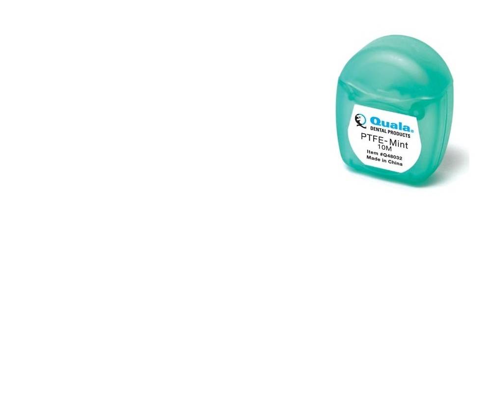 Quala Q48032 Dental Floss PTFE Easy Slide Teflon Mint 10 Meters 72/Cs