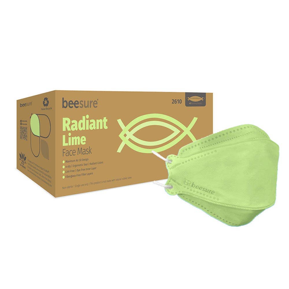 Cranberry BE2610 BeeSure Radiant Face Masks ASTM Level 3 Lime 40/Pk