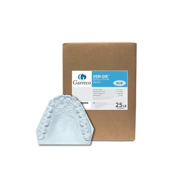 Garreco 1401525 Veri-Die Royal Rock Type 5 Dental Lab Stone Blue 25 Lbs