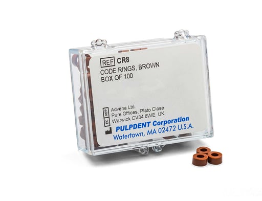Pulpdent CR8 Dental Instrument Code Rings Silicone Standard Brown 100/Pk