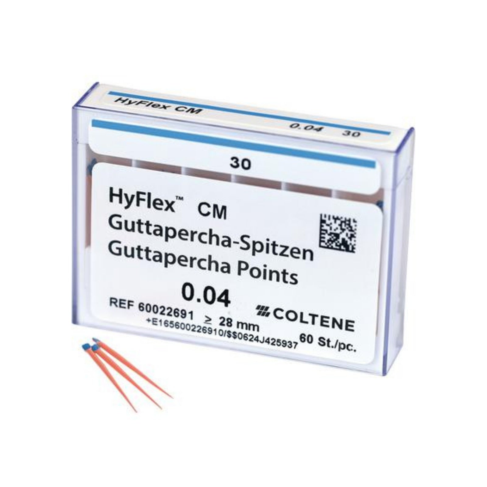 Coltene Whaledent 60022691 HyFlex CM Gutta Percha Points .04 #30 60/Pk