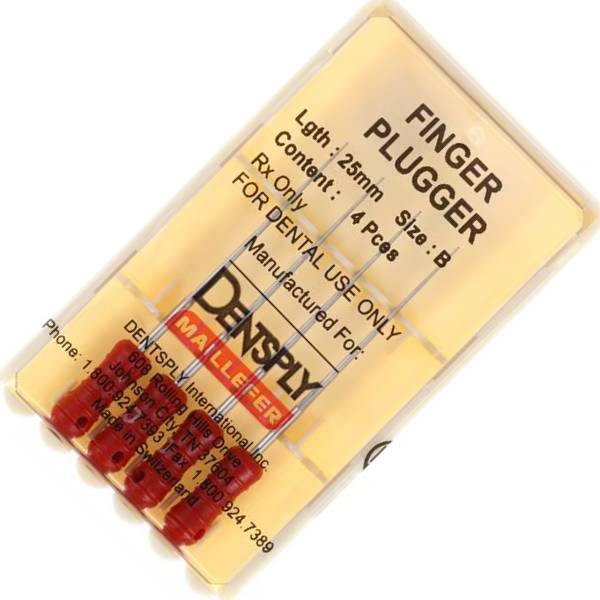 Dentsply Sirona 671711 Finger Pluggers 25mm Red B Conical 4/Bx