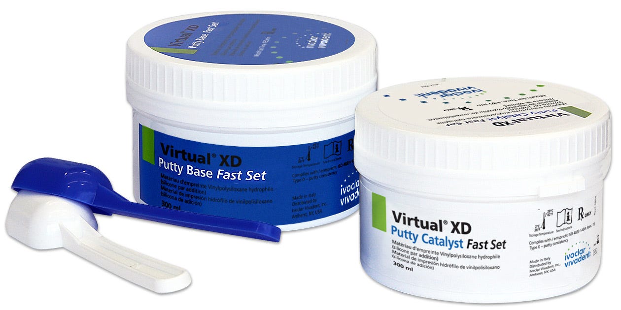 Ivoclar Vivadent 768528 Virtual VPS Impression Material Putty Fast 2/Pk 300mL