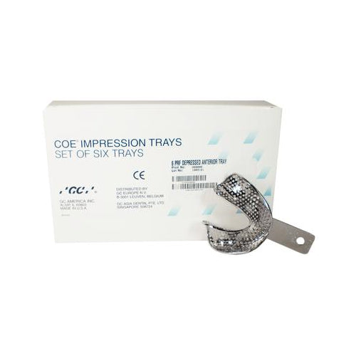 GC 268006 Coe Metal Depressed Anterior Perforated Impression Trays Set