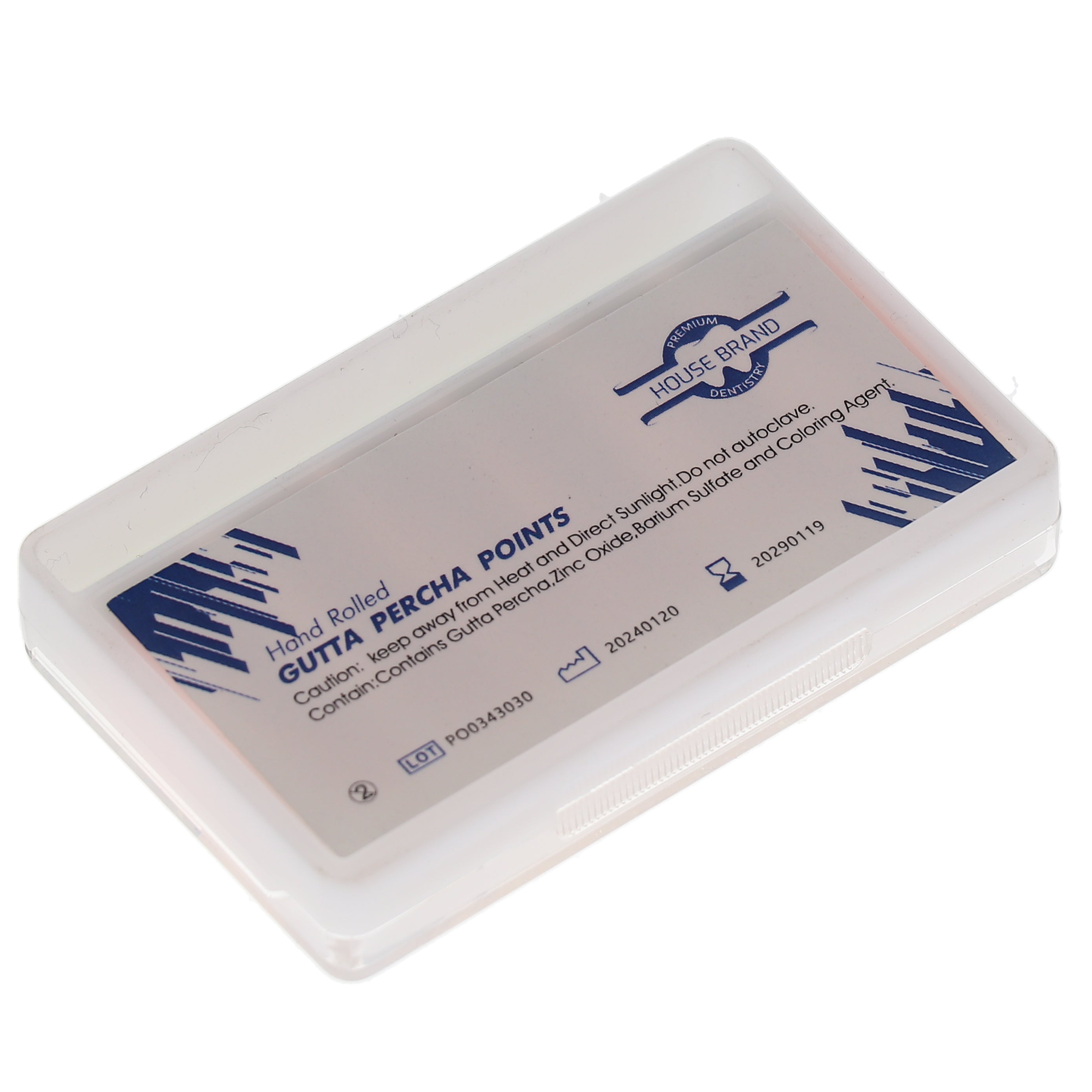 House Brand Dentistry 400805 HSB Gutta Percha Points .04 Tapered #35 60/Pk