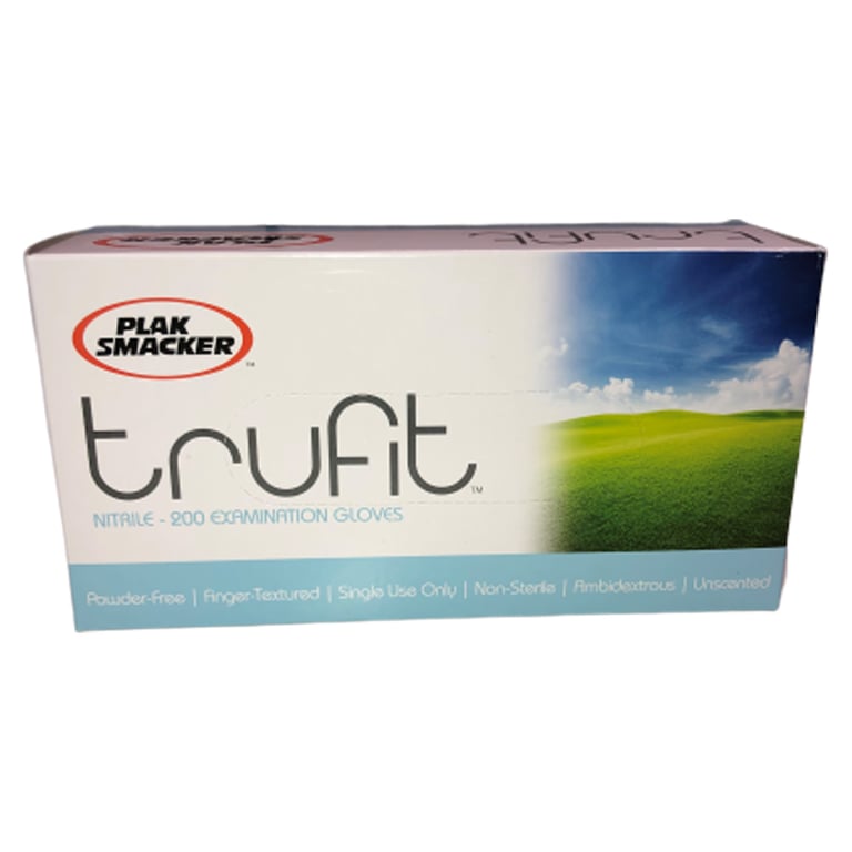 Plak Smacker 200056 Trufit Blue Nitrile Exam Gloves Extra Large 200/Pk