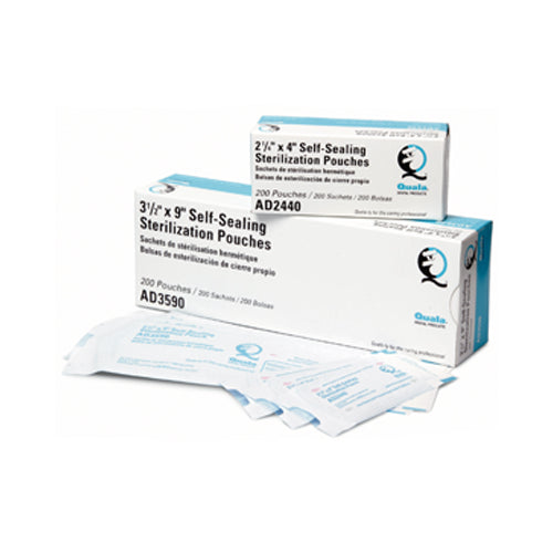 Quala AD2790 Self Sealing Sterilization Pouches 2.75 X 9 200/Pk EXP May 2026