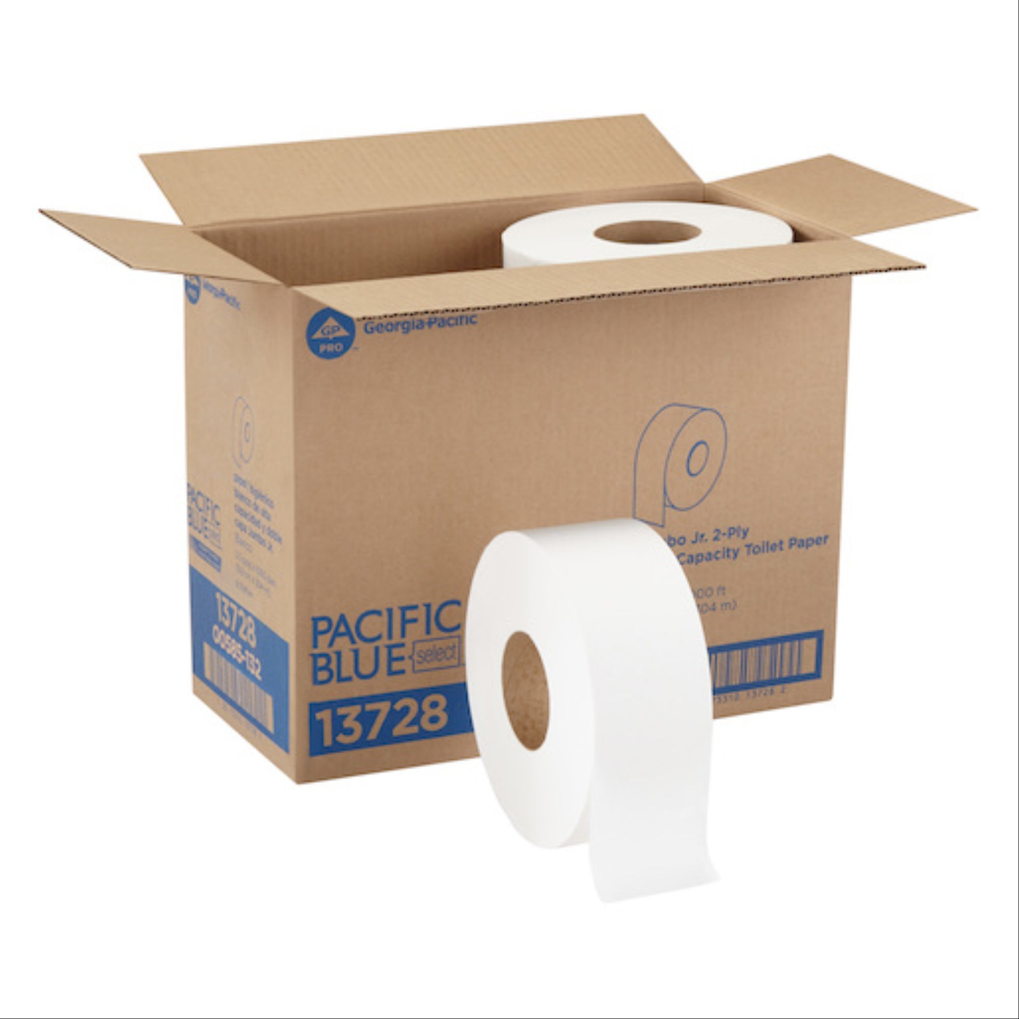Georgia Pacific 13728 Jumbo Jr. Bathroom Tissue 2-Ply White 3½ x 1000 ft 2000 sht/rl 8 Rl/Cs