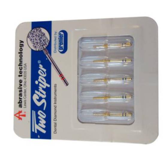 Premier Dental 2015623 Two Striper FG #257.SB Curettage Medium Grit Diamond Burs 5/Pk