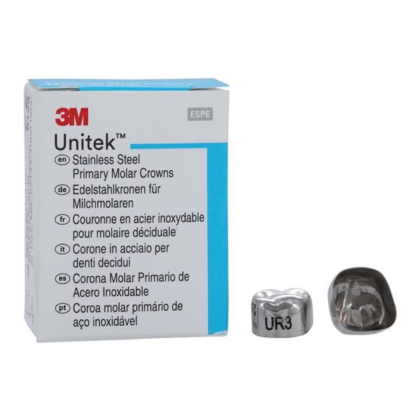 3M Solventum 900223 Unitek Stainless Steel Crowns Primary Molar 2nd #3 Upper Right 5/Pk