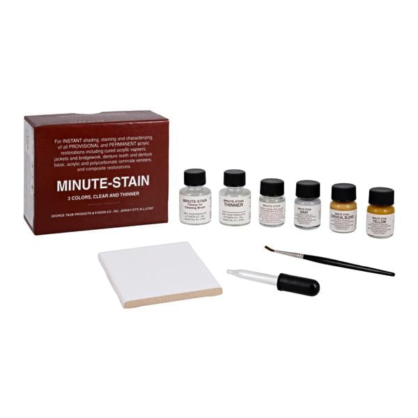 Taub 01-1000 Minute Stain Acrylic Resin Dental Kit 3 Color