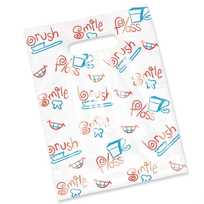 Smile Makers B298S Take Home Scatter Smile Dental Bags Brush Floss 100/Pk