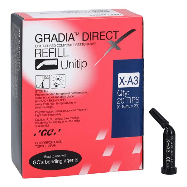 GC 002592 Gradia Direct X Dental Composite Unitips X-A3 20/Pk 0.3gm