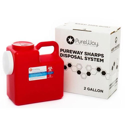 Buy PureWay 40002 Sharps Disposal System 2 Gallon Container - MVP ...