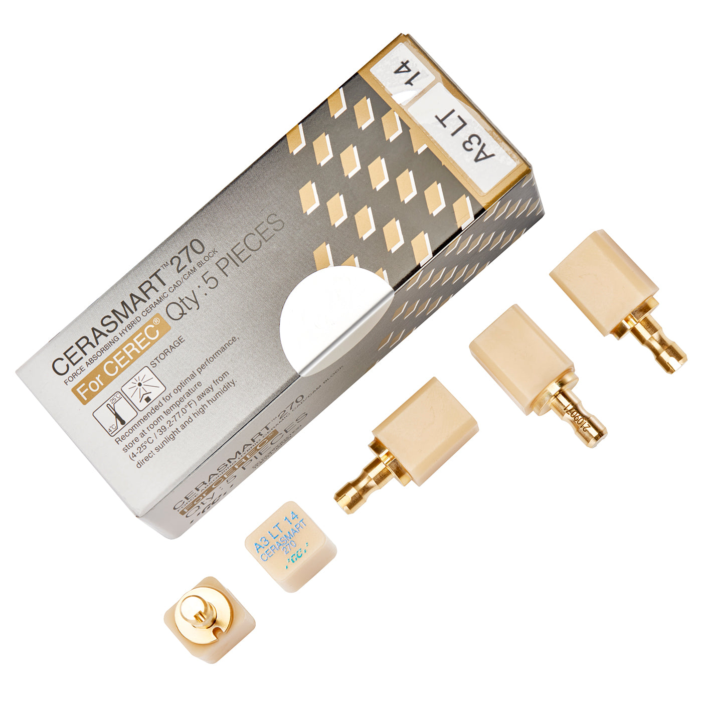 GC 008671 Cerasmart CAD/CAM Blocks Universal #14 A3 LT 5/Pk