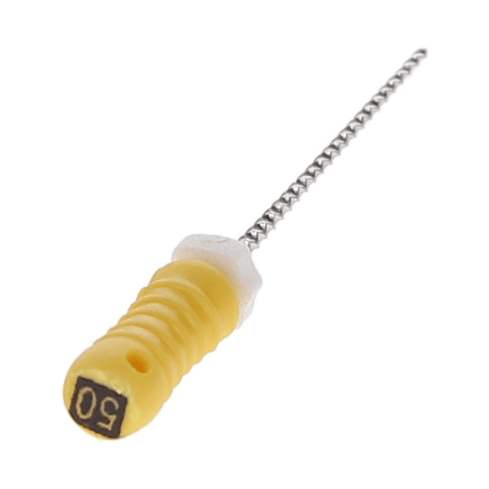 House Brand Dentistry 400211 HSB K-Files Flex-Type 21mm #50 Yellow Stainless Steel 6/Pk