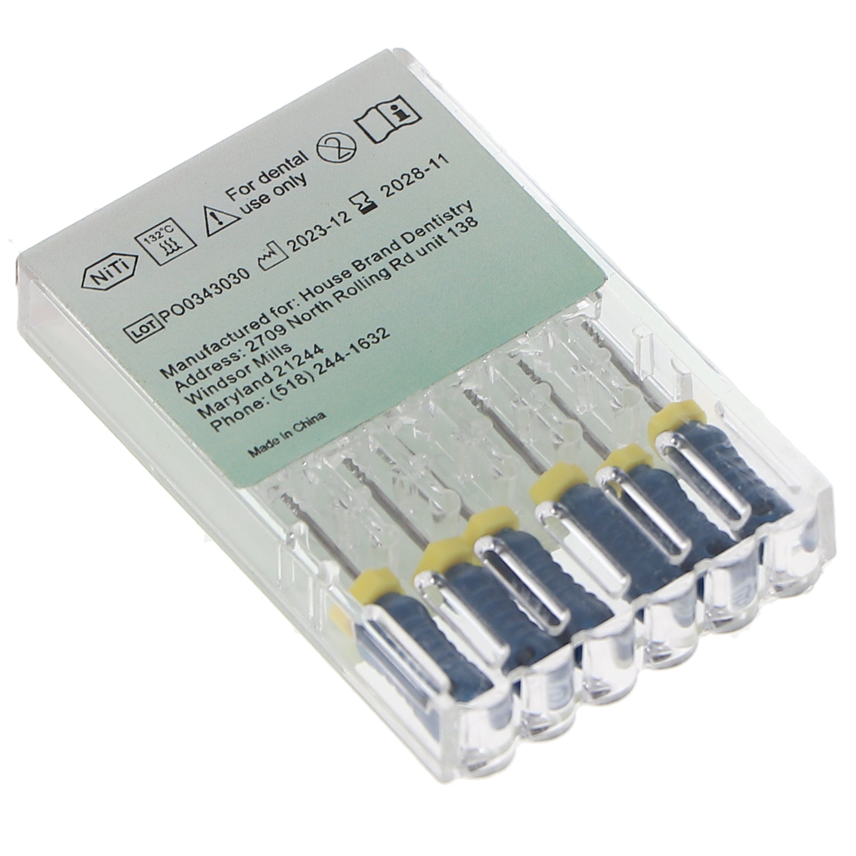 House Brand Dentistry 400322 HSB Endodontic K-Files NiTi 25mm #30 6/Pk