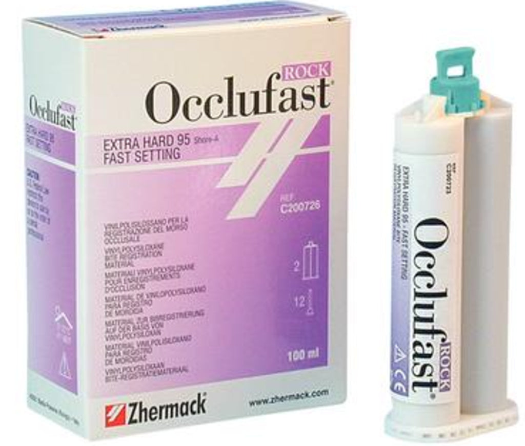 Zhermack C200726 Occlufast Rock Bite Registration Material Cartridges 2/Pk 50 mL EXP Jan 2025