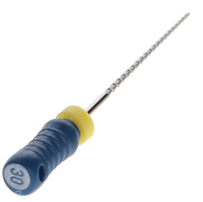 House Brand Dentistry 400472 HSB Hedstrom Endodontic Files Stainless Steel 25mm #30 Blue 6/Pk