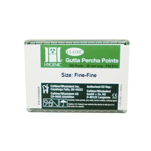 Coltene Whaledent H04230 Hygenic Gutta Percha Points Fine-Fine 100/Pk