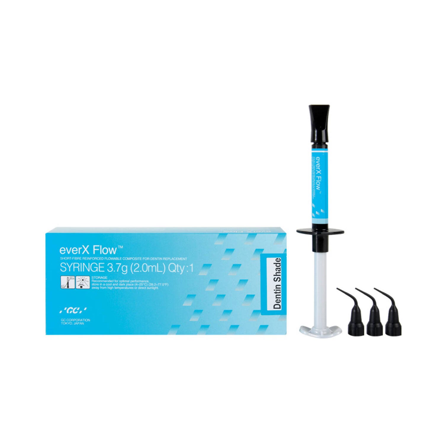 GC 012899 everX Flow Flowable Dental Composite Syringe Dentin 3.7gm