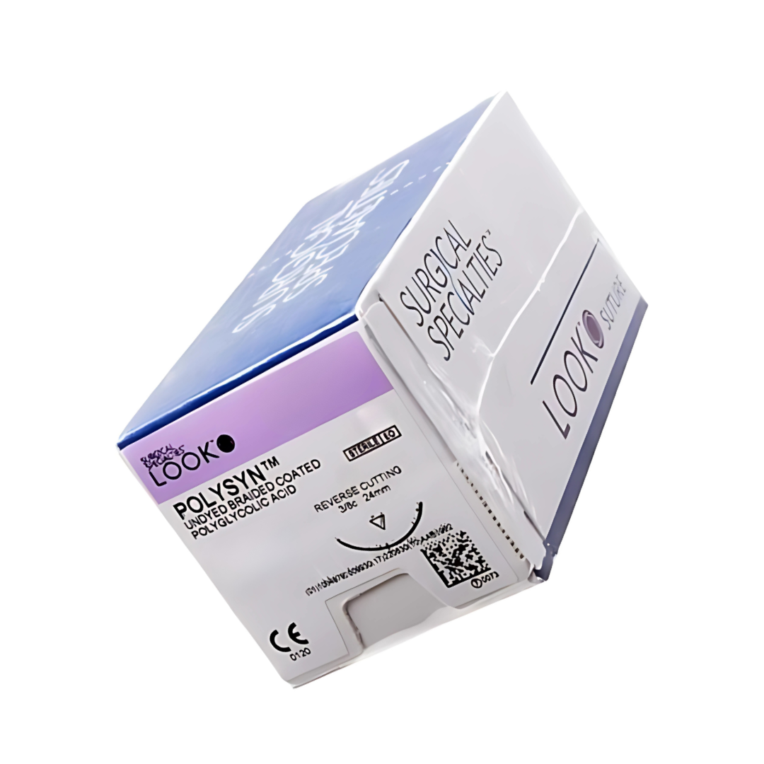 Look 317B PolySyn Violet Braided Absorbable Sutures T Tapered 2/0 1/2 Circle 27