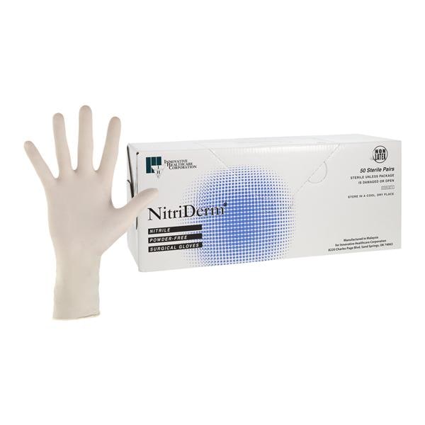 Innovative Healthcare 135275 Nitriderm Nitrile Sterile Surgical Gloves Size #7.5 50 Pairs Per Box