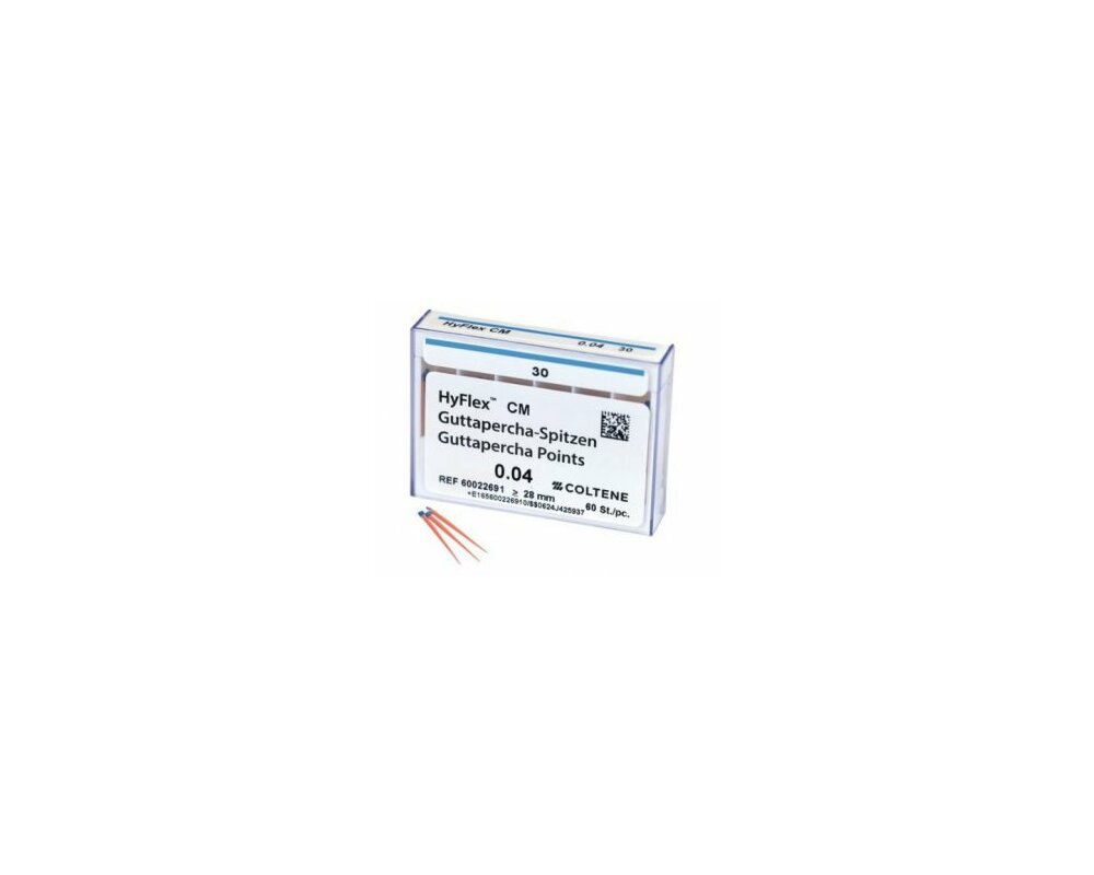 Coltene Whaledent 60022691 HyFlex CM Gutta Percha Points .04 #30 60/Pk