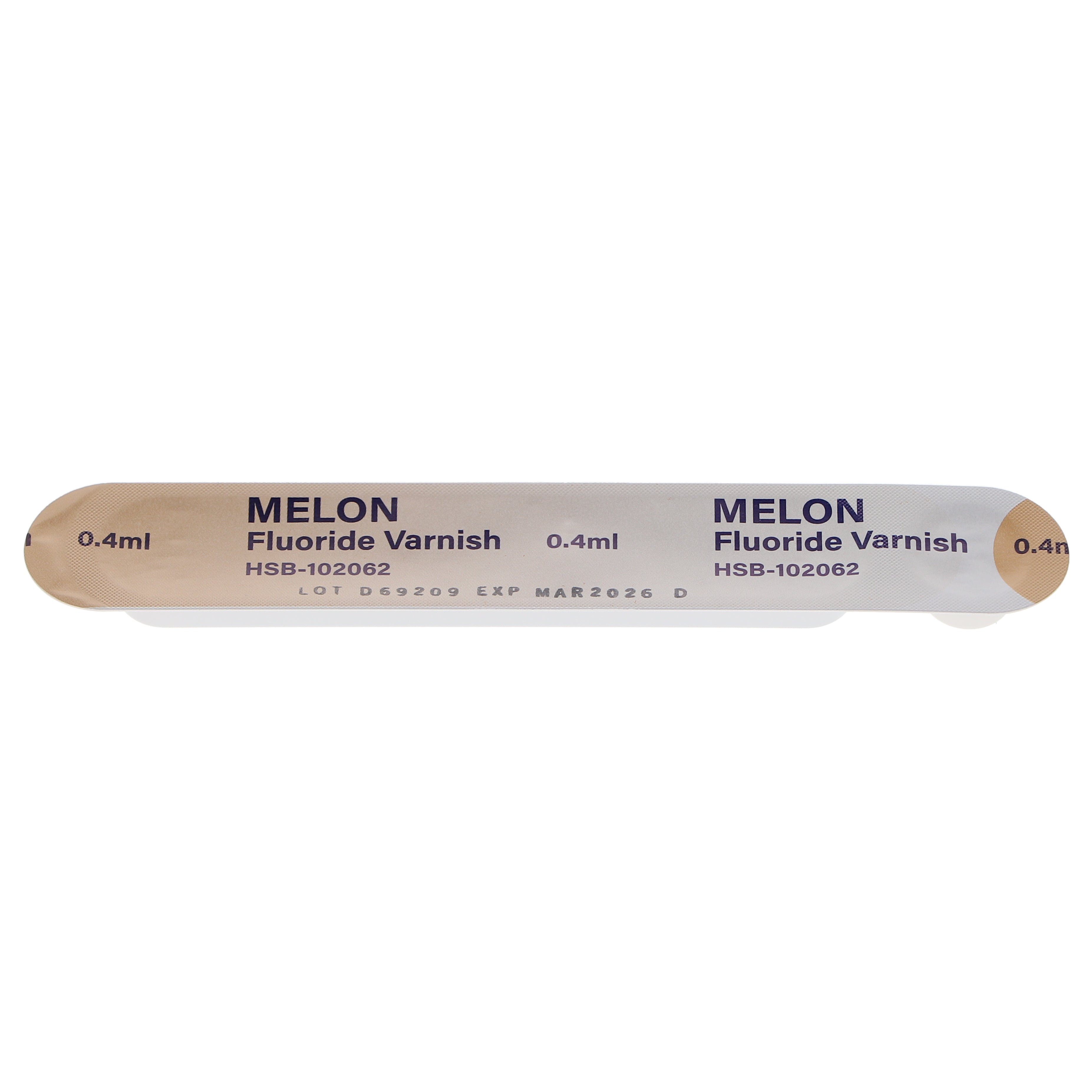 House Brand Dentistry 102062 HSB Fluoride Dental Varnish Melon 50/Bx 0.40 mL