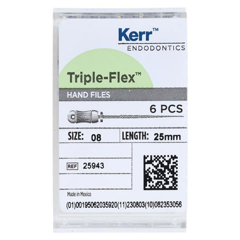 Kerr Dental 25943 Triple-Flex Endodontic Files #08 25mm 6/Pk