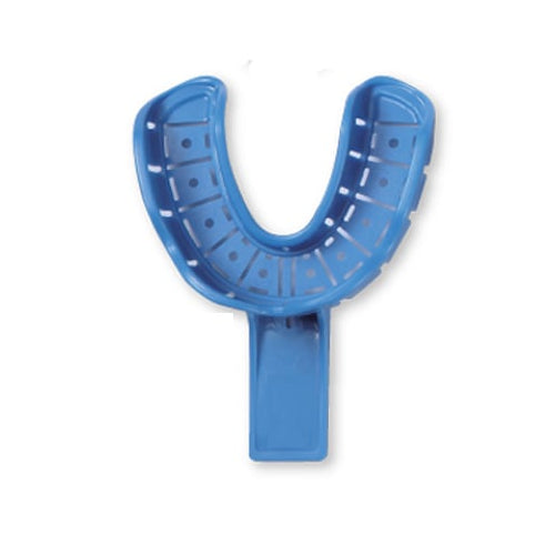 Premium Plus 414 Full-Arch Perforated Impression Trays With Rim #4 Medium Lower 10/Pk