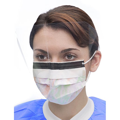 ValuMax 5673E-PGO Ultra 3-in-1 Earloop Face Masks With Shield Assorted 25/Bx