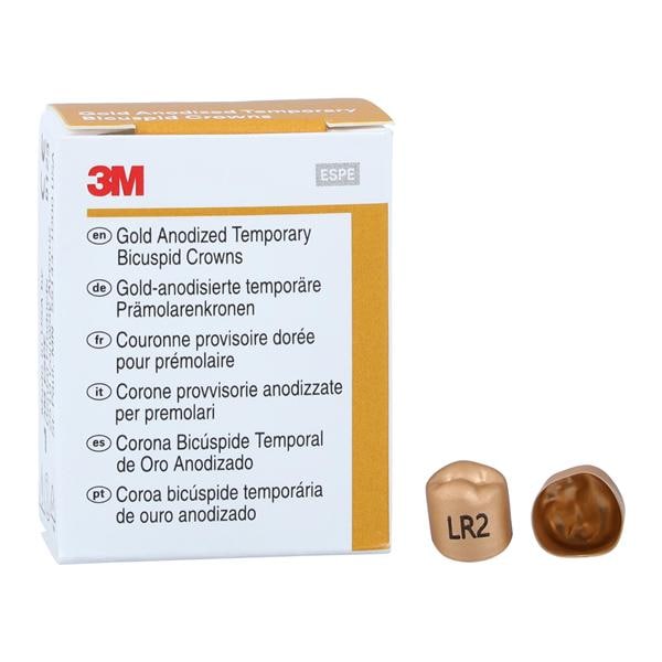 3M Solventum 940642 Unitek Crowns Gold Anodized 2nd Bicuspid #2 Lower Right 5/Bx